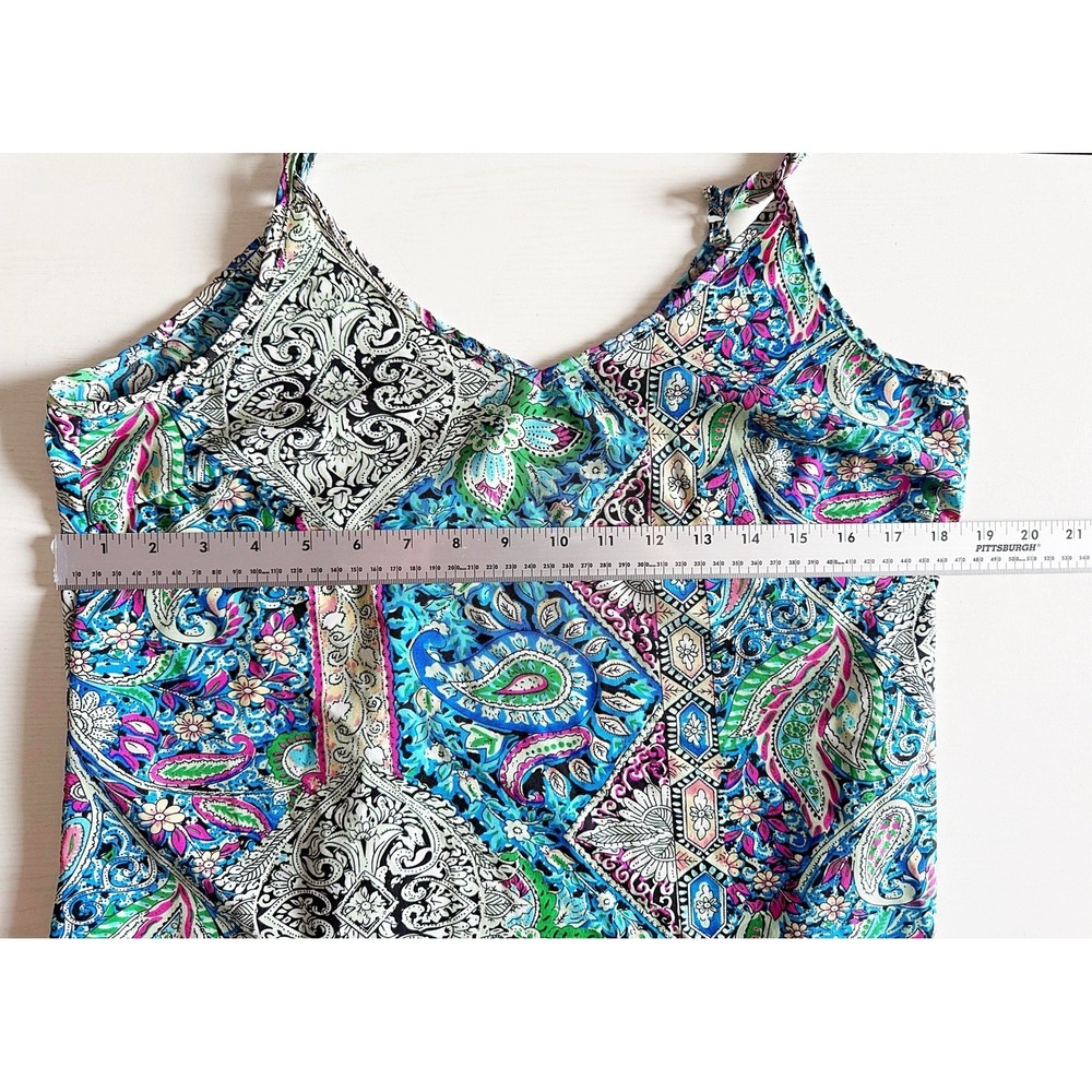 Shein Paisley Print Slip Dress In Size Small/petite. Length 26" PTP 18" - Picture 4 of 4